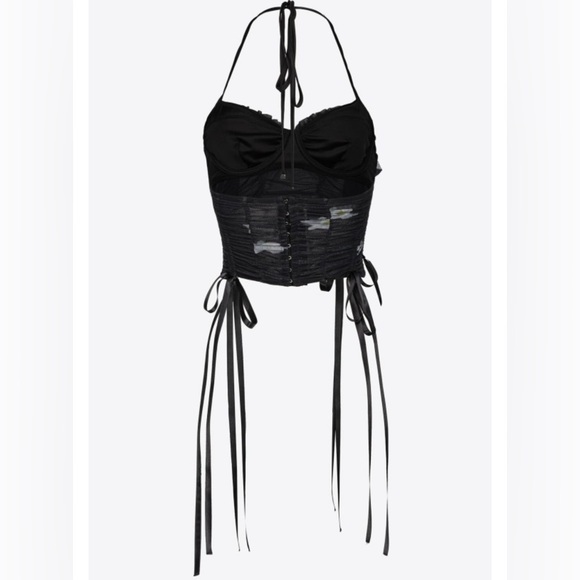 NEW PINKO Calabria Tulle Crop Top - Picture 5 of 12